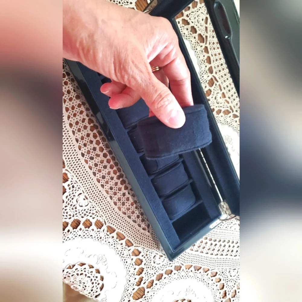 ECCLISSI  WATCH STORAGE BOX Ebony Black, 8 Watches w/Display Pads Unisex - Picture 4 of 7